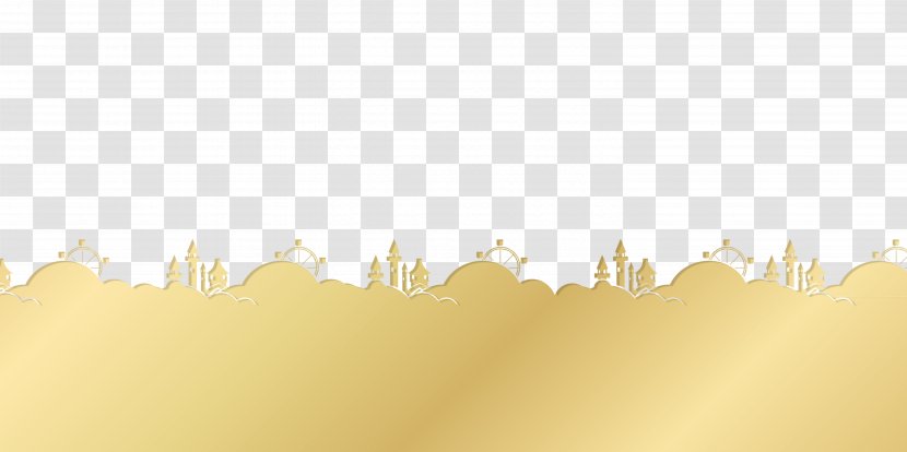 Paper Yellow Wallpaper - Computer - Golden Castle Ferris Wheel Decorative Border Transparent PNG