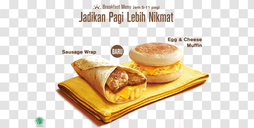 Breakfast Sandwich Cheeseburger Fast Food Full - Happy Idul Fitri Transparent PNG