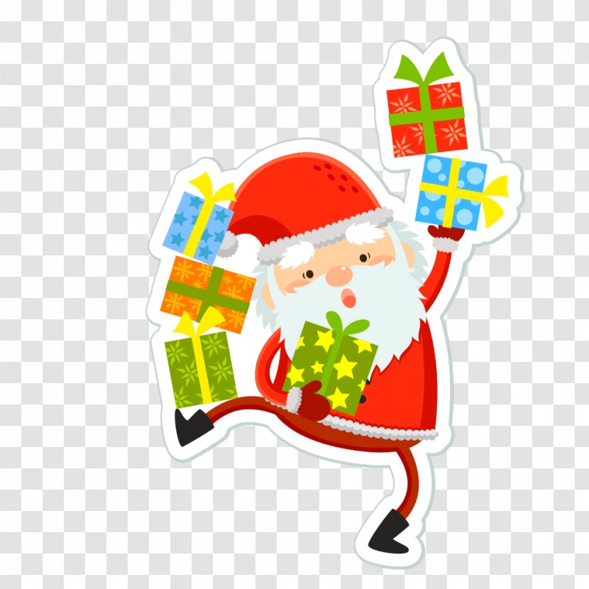 Santa Claus Christmas Euclidean Vector Illustration - Art - Distributed Gifts Material Transparent PNG