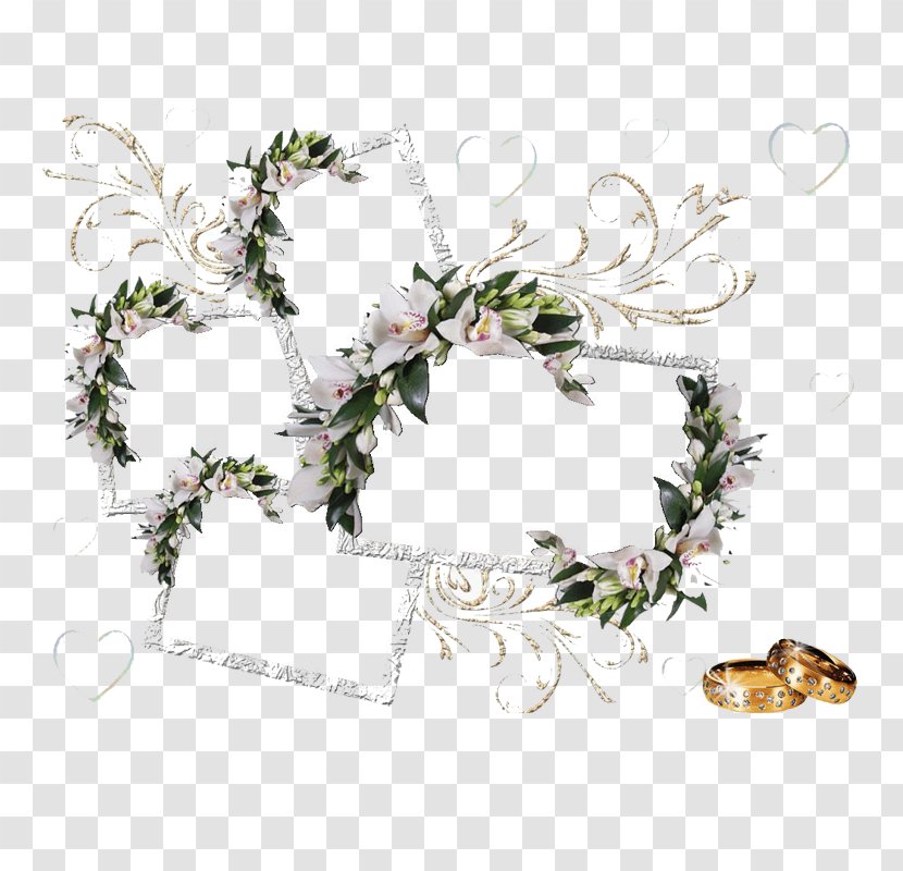Picture Frame Wedding - Floral Design - Style Transparent PNG