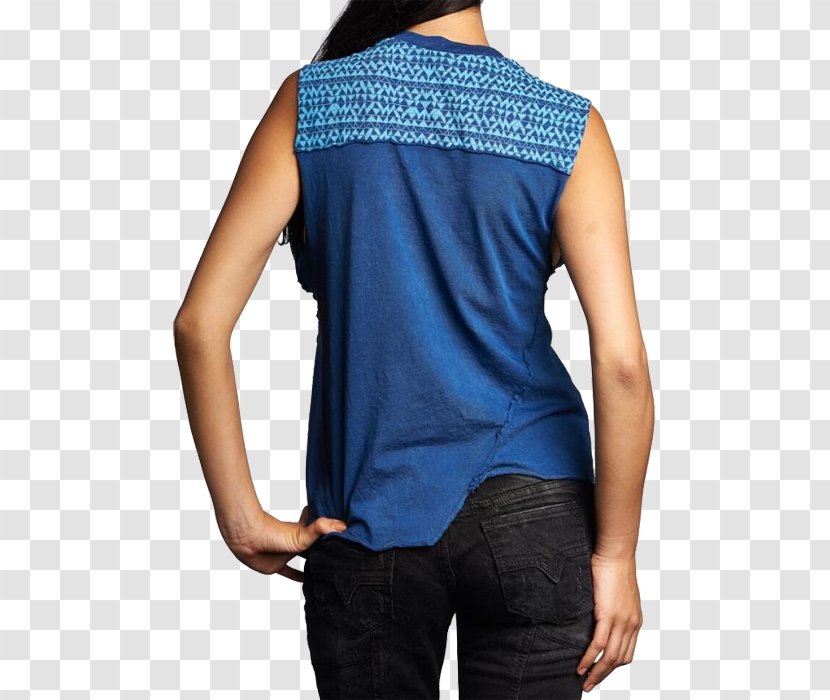 Sleeveless Shirt Shoulder Cobalt Blue Blouse - Clothing - Joint Transparent PNG