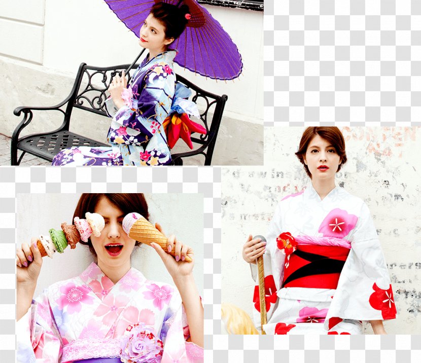 Kimono Geisha Yukata Pink M Retro Style - Maggy Transparent PNG