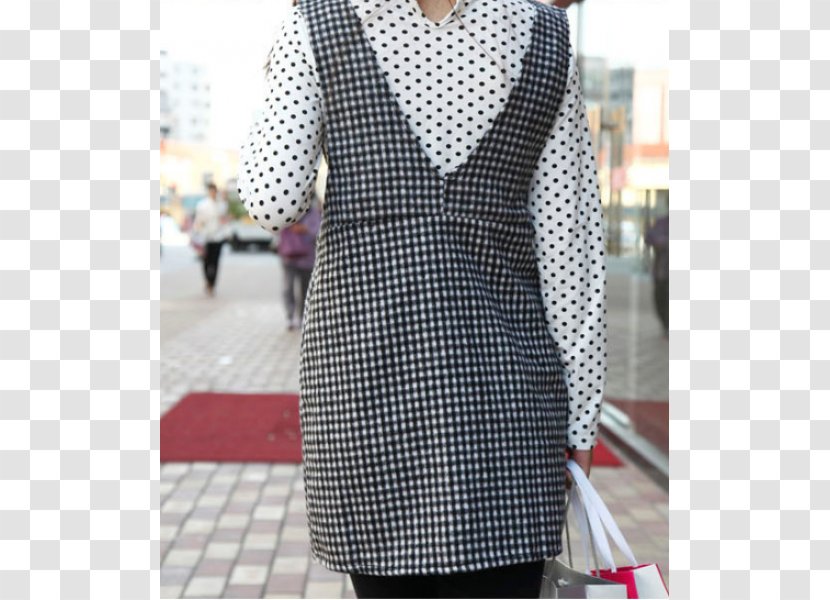 Polka Dot Tartan Sleeve Dress Formal Wear - Day Transparent PNG