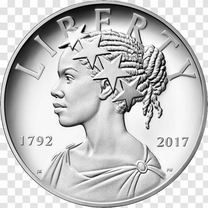 United States Silver Medal American Liberty 225th Anniversary Coin - Black And White Transparent PNG