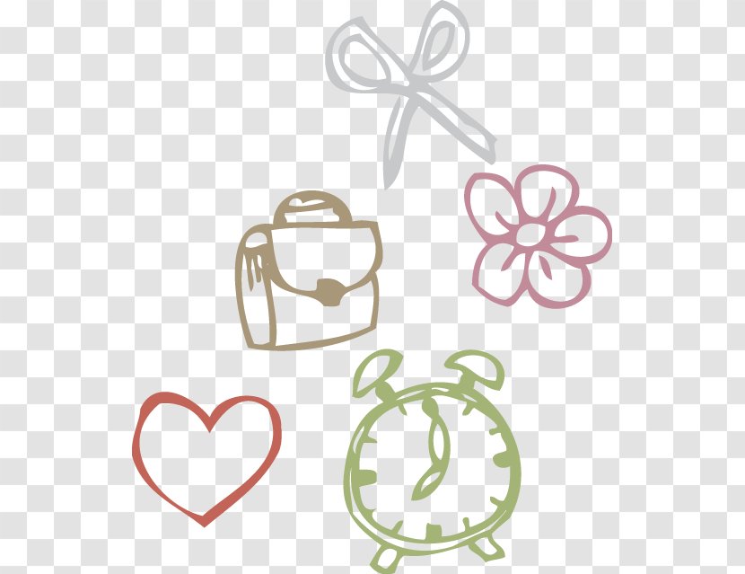 Google Images Textile Cartoon Clip Art - Hand-painted Flower Scissors Alarm Schoolbags Pattern Transparent PNG