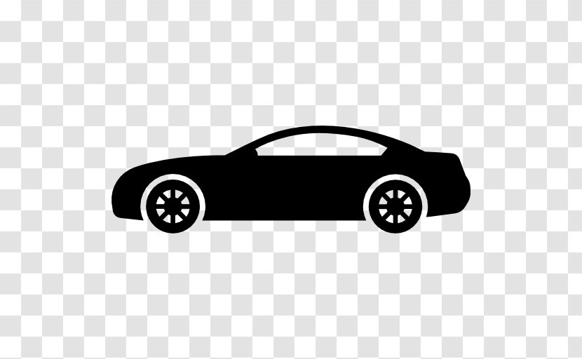 Sports Car Supercar - Black And White - Icon Transparent PNG