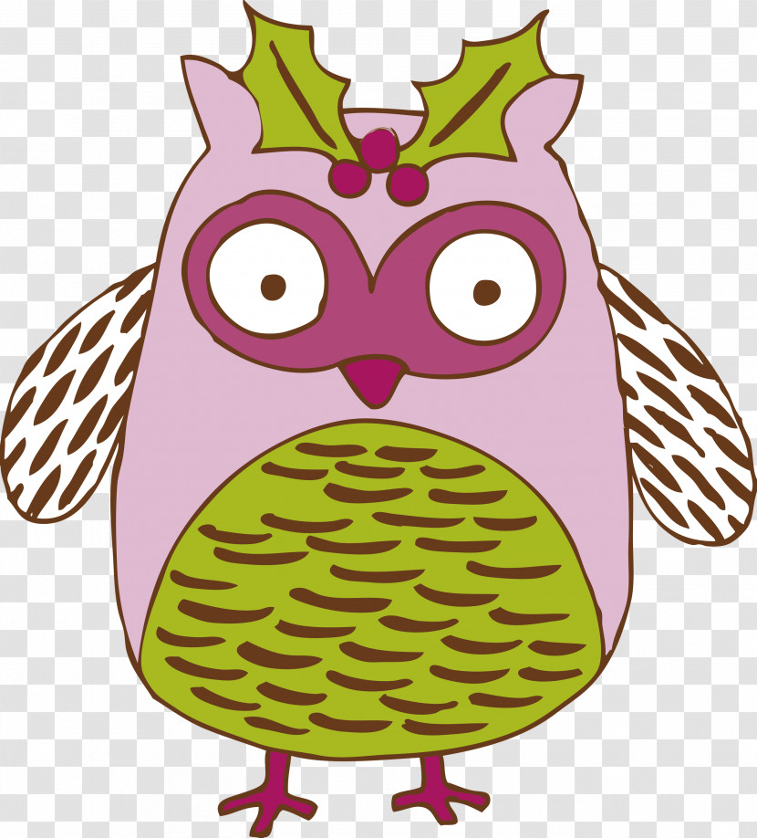 Owl Cartoon Bird Pink Bird Of Prey Transparent PNG