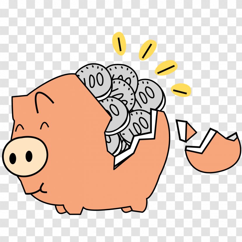 Piggy Bank Saving - Head - Cartoon Transparent PNG
