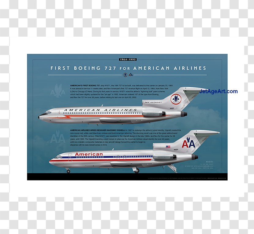 Narrow-body Aircraft Boeing 727 Airline Delta Air Lines Jet Age - Livery Transparent PNG