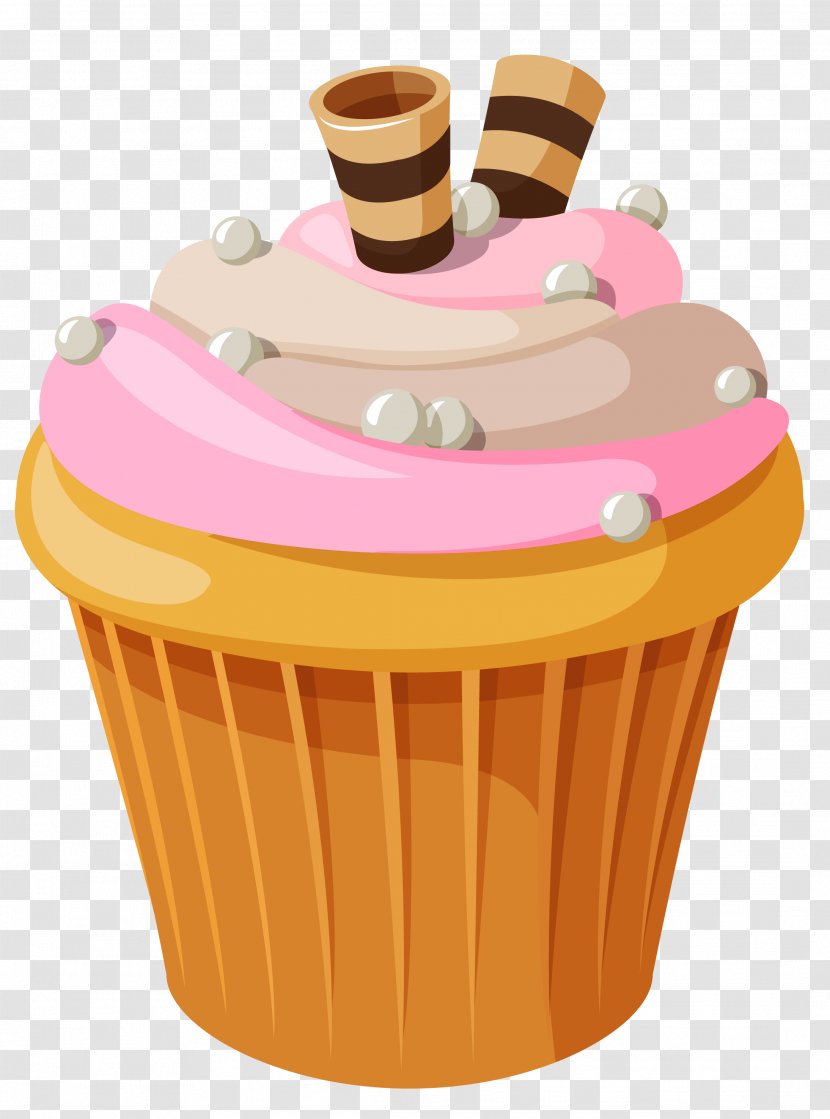 Cupcake Birthday Cake Chocolate Cream - Cup - Mini With Pink Clipart Picture Transparent PNG