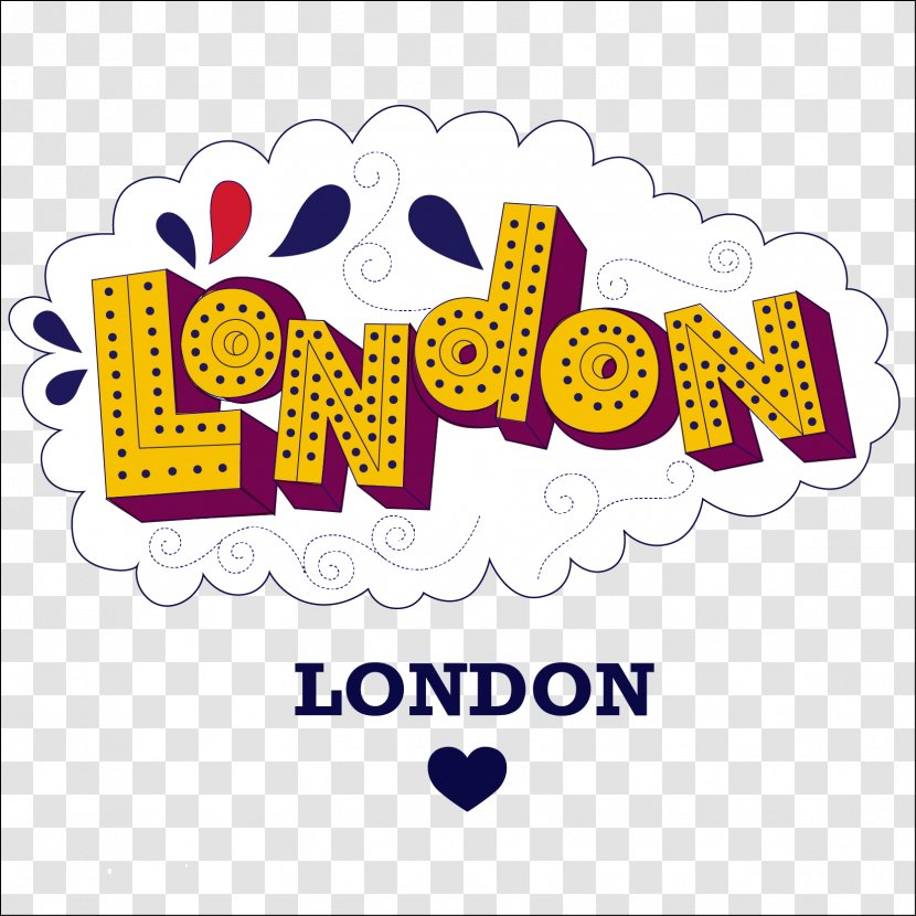London Icon - Yellow - Retro Font Vector Material Transparent PNG