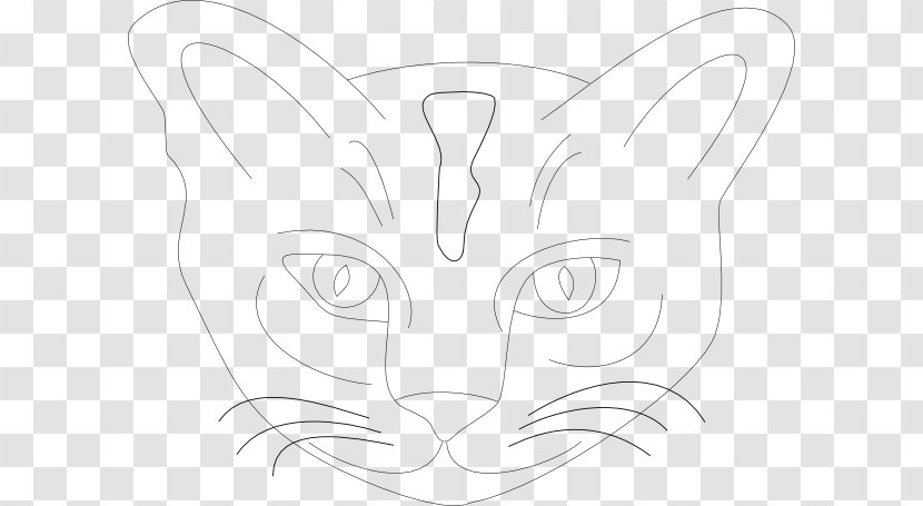 Whiskers Line Art Sketch - Tree - Cat Face Drawing Transparent PNG