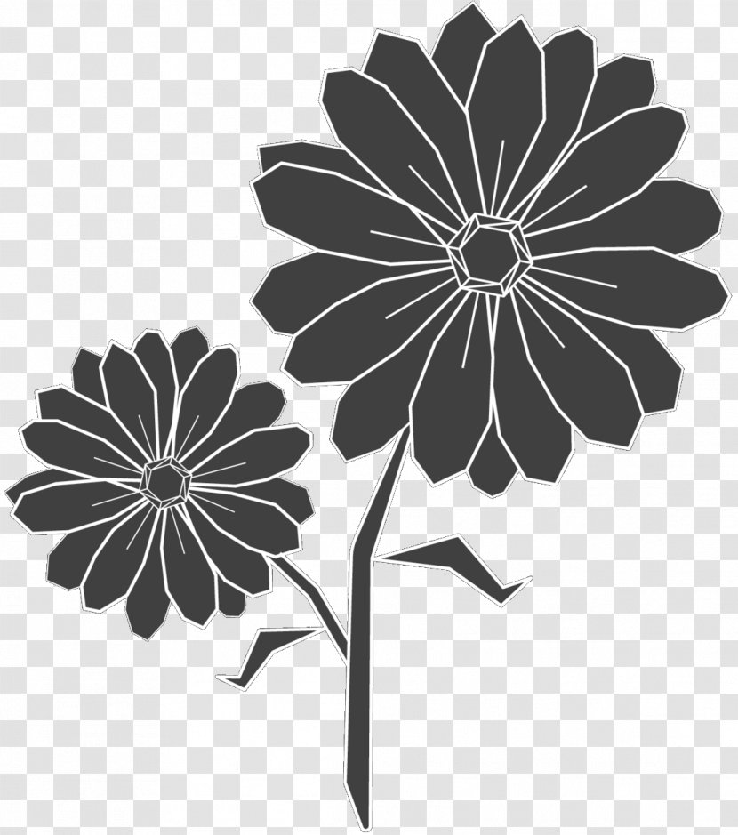 Petal Floral Design Black & White - Herbaceous Plant - M Leaf Transparent PNG