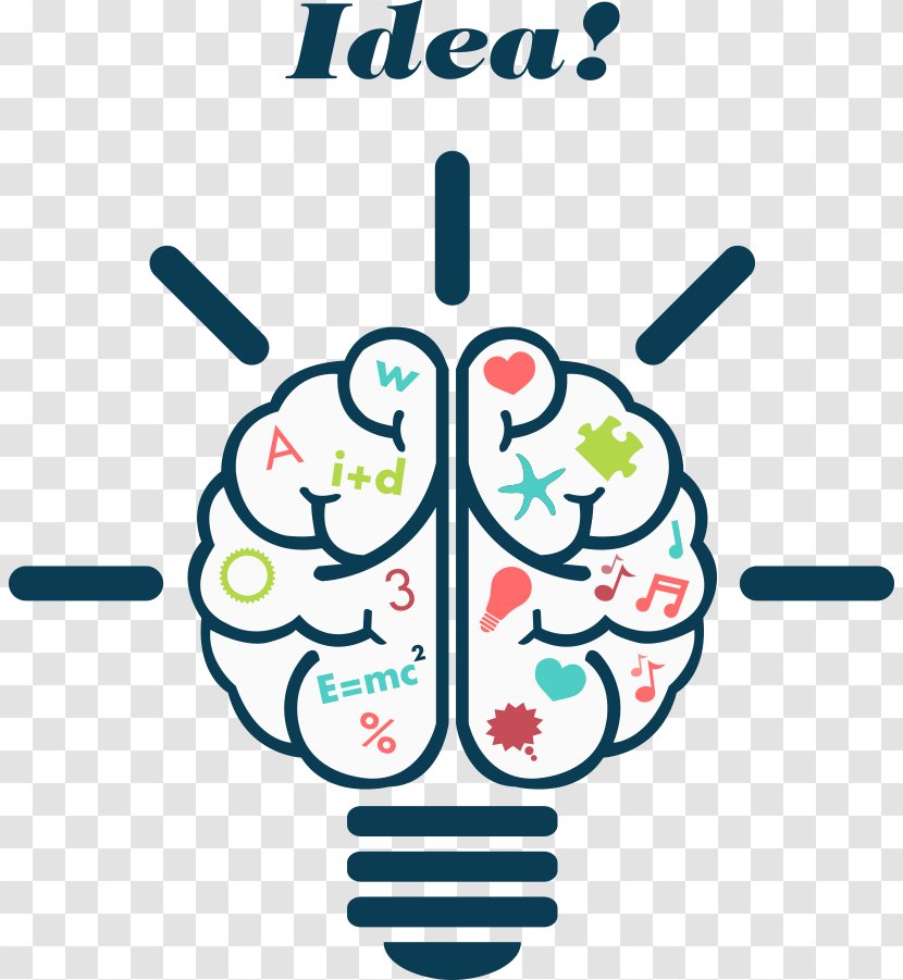 Human Brain Euclidean Vector Illustration - Silhouette - Light Bulb Transparent PNG