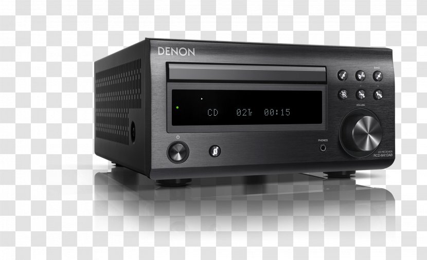 CD Player Denon RCD-M41 Bluetooth High Fidelity Audio System D-M41 DAB Bluetooth, CD, DAB+, FM, Black - Tape Drive Transparent PNG