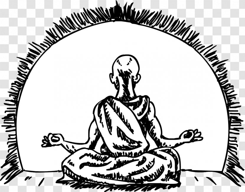 Meditation Clip Art Yoga Illustration Buddhism - Fictional Character - Monk Meditating Transparent PNG