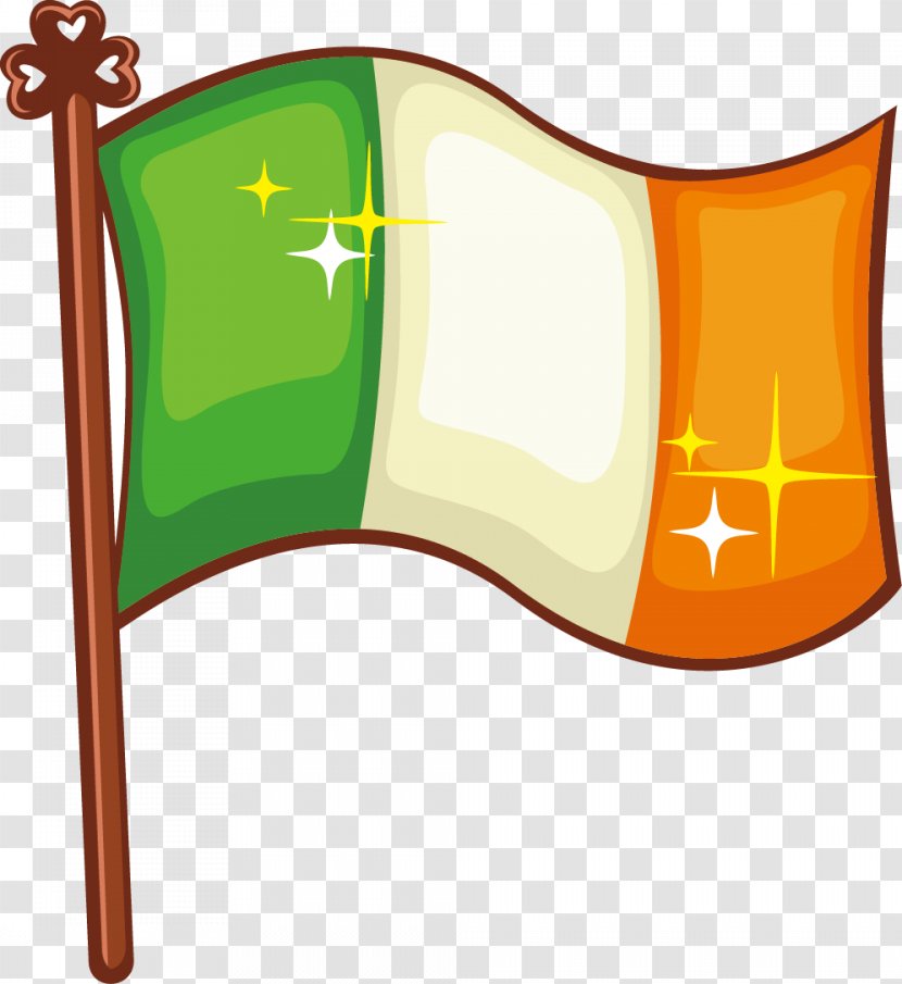 Ireland Saint Patrick's Day Symbol Banner - Flag - Wind Fluttering Flags Transparent PNG