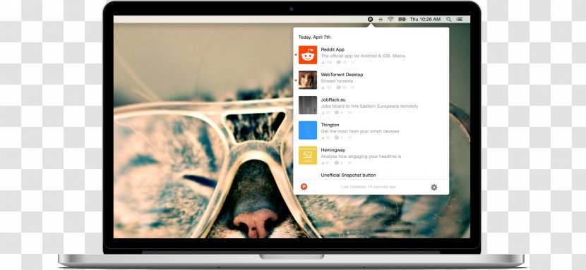 Product Hunt MacOS Menu Bar - Heart - Macbook Back Transparent PNG