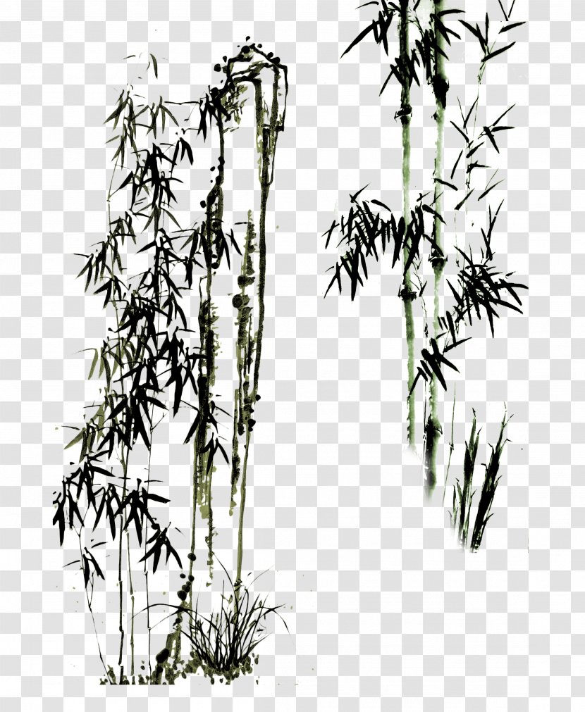 Paper Drawing Bamboo Chinese Painting Eight Eccentrics Of Yangzhou - Tree - Ink Wind Transparent PNG