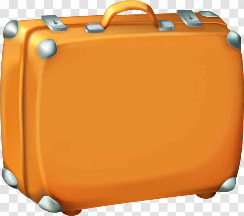 Suitcase Baggage Travel Clip Art - Cartoon Yellow Transparent PNG