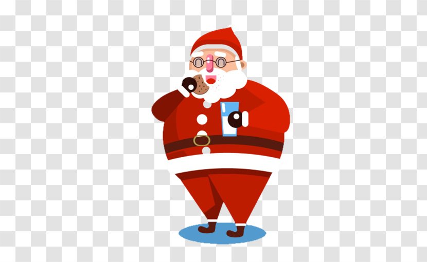 Santa Claus Christmas Ornament Illustration - Cartoon - Eating Transparent PNG