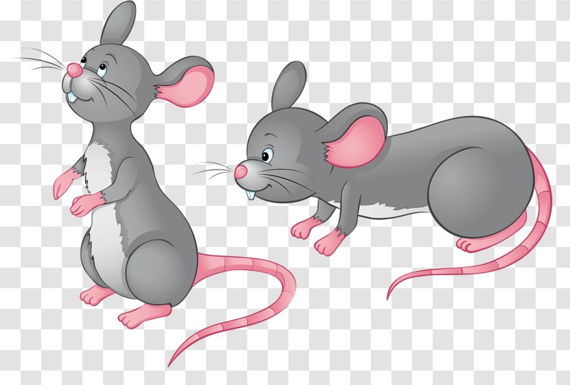 Computer Mouse Rat - Cartoon - Hand-painted Transparent PNG