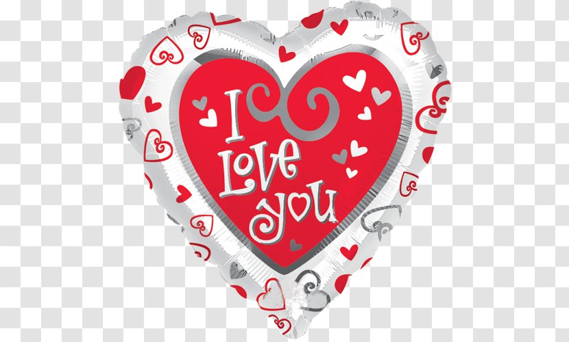 Foil Balloon I Love You Heart Anagram - Silhouette Transparent PNG