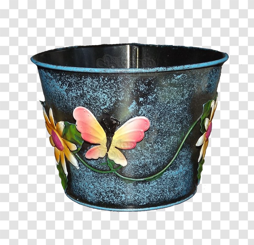 Flowerpot Metal Vase Cachepot Blue - Garden Transparent PNG