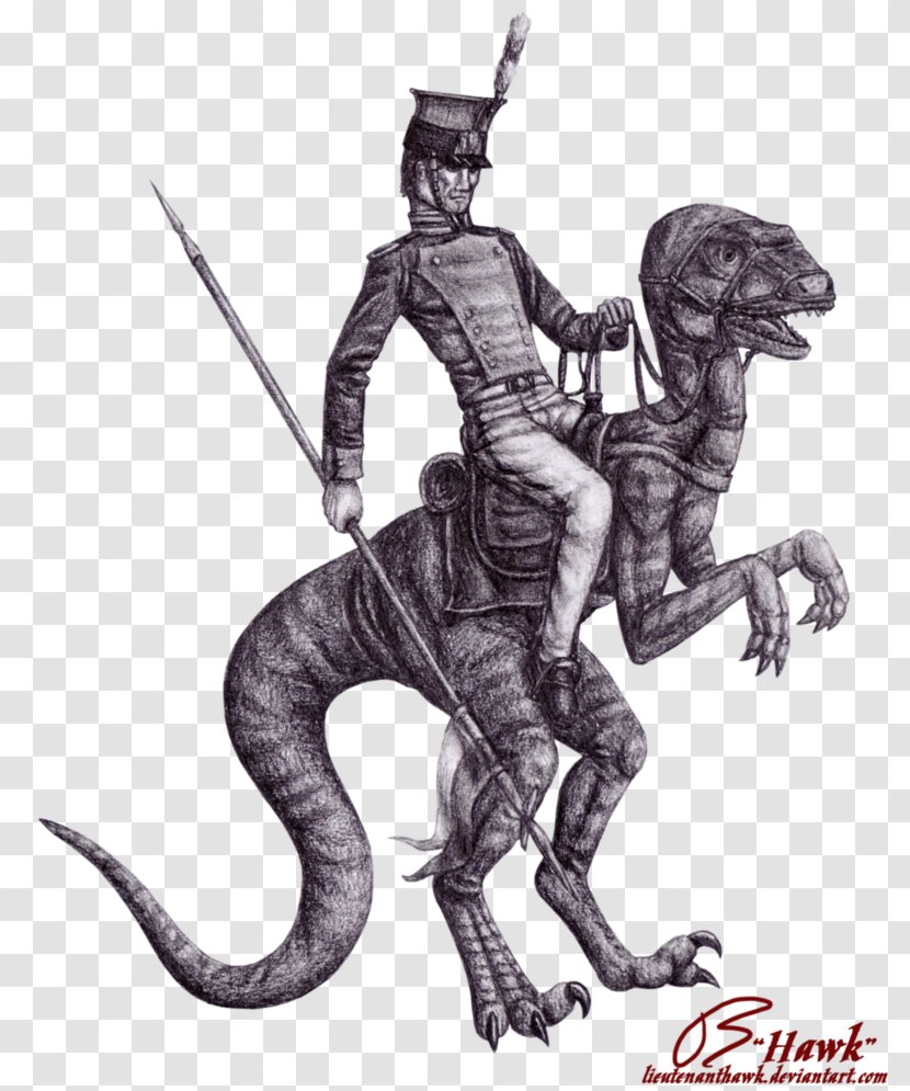 Velociraptor Charge Of The Light Brigade Cavalry Uhlan - Dinosaur Transparent PNG
