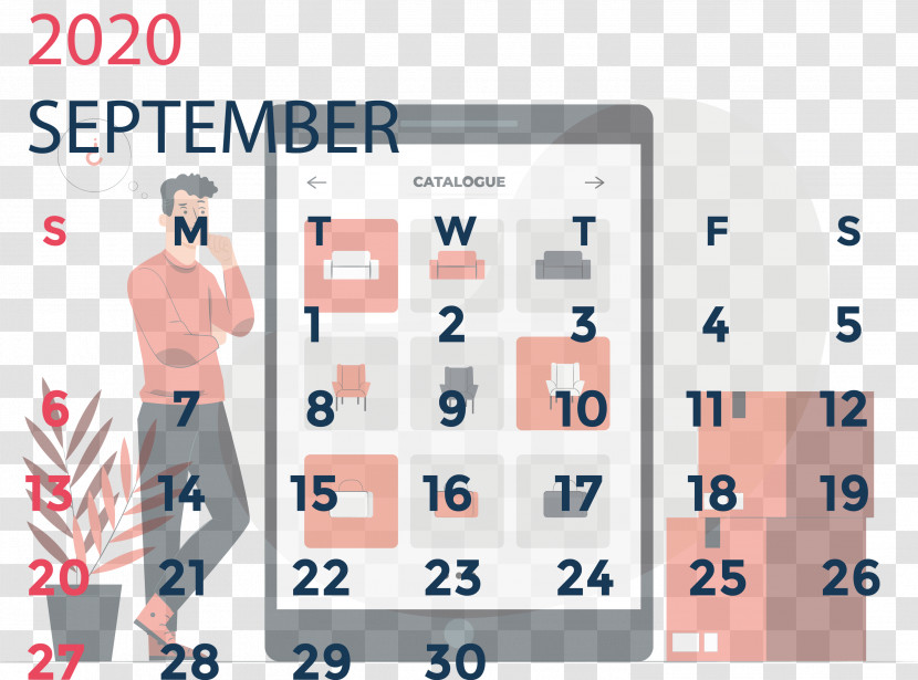 September 2020 Calendar September 2020 Printable Calendar Transparent PNG