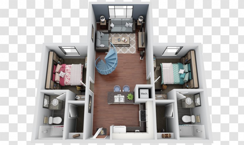 University Of Central Florida Floor Plan UCF Knights Women's Basketball House Dormitory - Ucf - Loft Apartment Plans 3d Transparent PNG