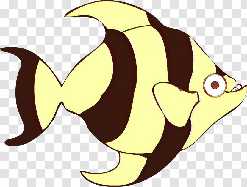 Cartoon Clip Art Yellow Fish Butterflyfish - Pomacentridae - Logo Transparent PNG