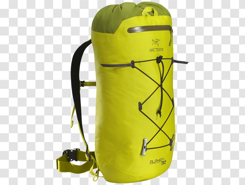 Arc'teryx Backpack Jacket Bag Climbing - Yellow - Rockclimbing Equipment Transparent PNG