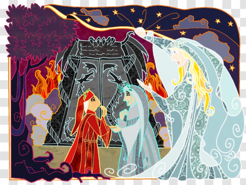 Divine Comedy The Gates Of Hell Dante And Virgil Beatrice Art - Deviantart - Painting Transparent PNG