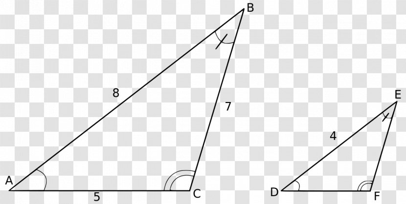 Similar Triangles Corresponding Sides And Angles Similarity - Black White - Triangle Transparent PNG