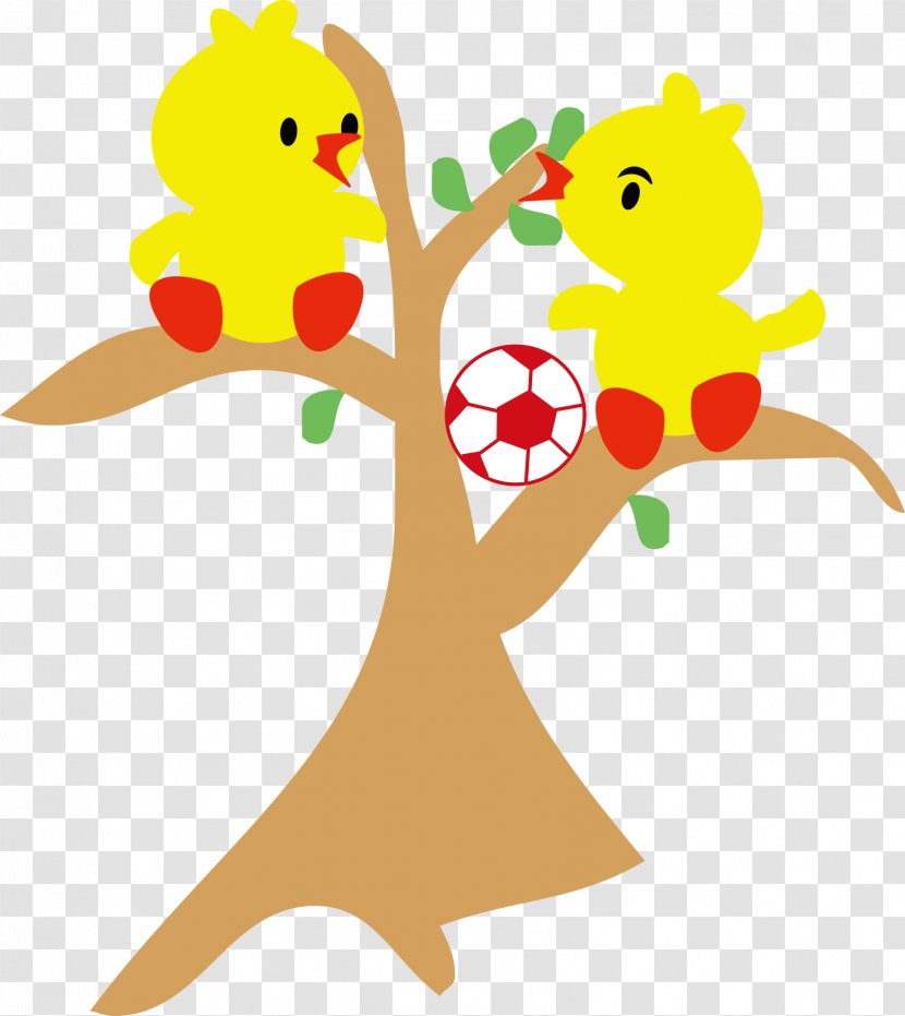 Clip Art - Yellow - Vector Tree On A Small Duck Transparent PNG