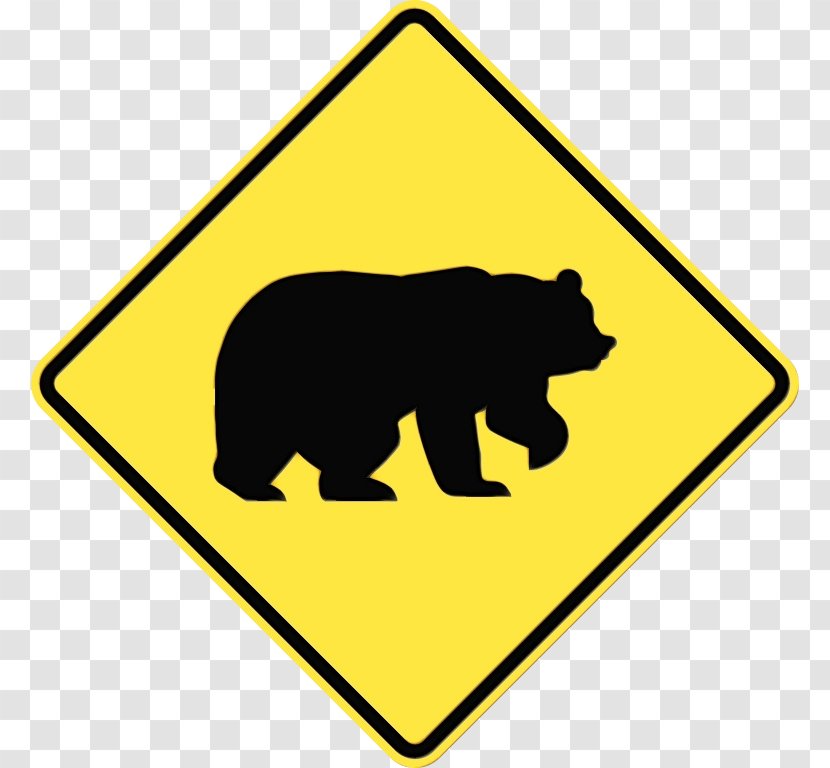 Sloth Cartoon - Traffic Sign - Rectangle Bear Transparent PNG