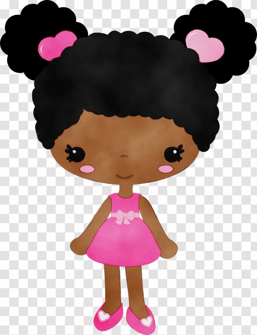Girl Cartoon - Afro - Animation Brown Hair Transparent PNG