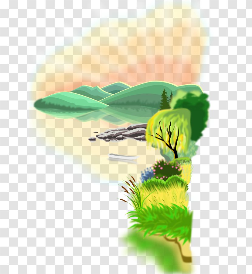 Dawn Desktop Wallpaper Clip Art - Green - Lake Transparent PNG