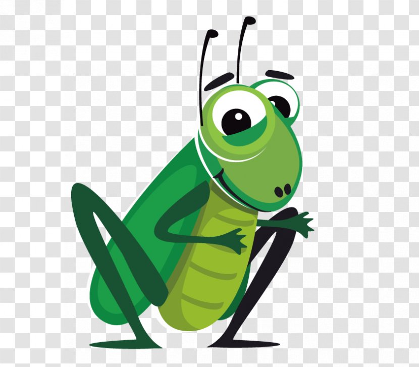 Cartoon Cricket Clip Art - Hand-painted Grasshopper Insect Transparent PNG