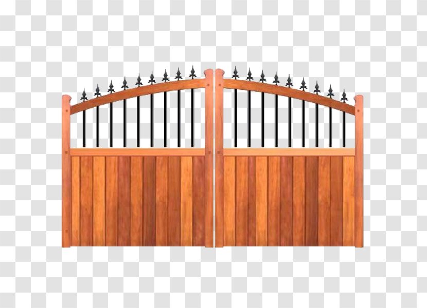 Picket Fence Driveway Garage Gate - Hardwood Transparent PNG
