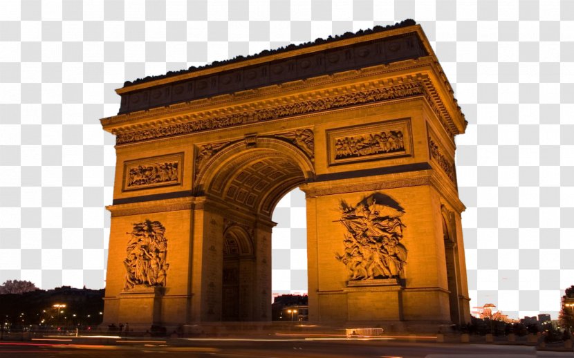 Arc De Triomphe Champs-xc9lysxe9es Eiffel Tower Bois Boulogne Place La Concorde - Travel - Paris, France Four Transparent PNG