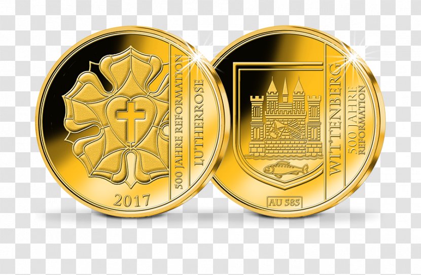 Gold Coin Reformation Anniversary 2017 - Martin Luther Transparent PNG