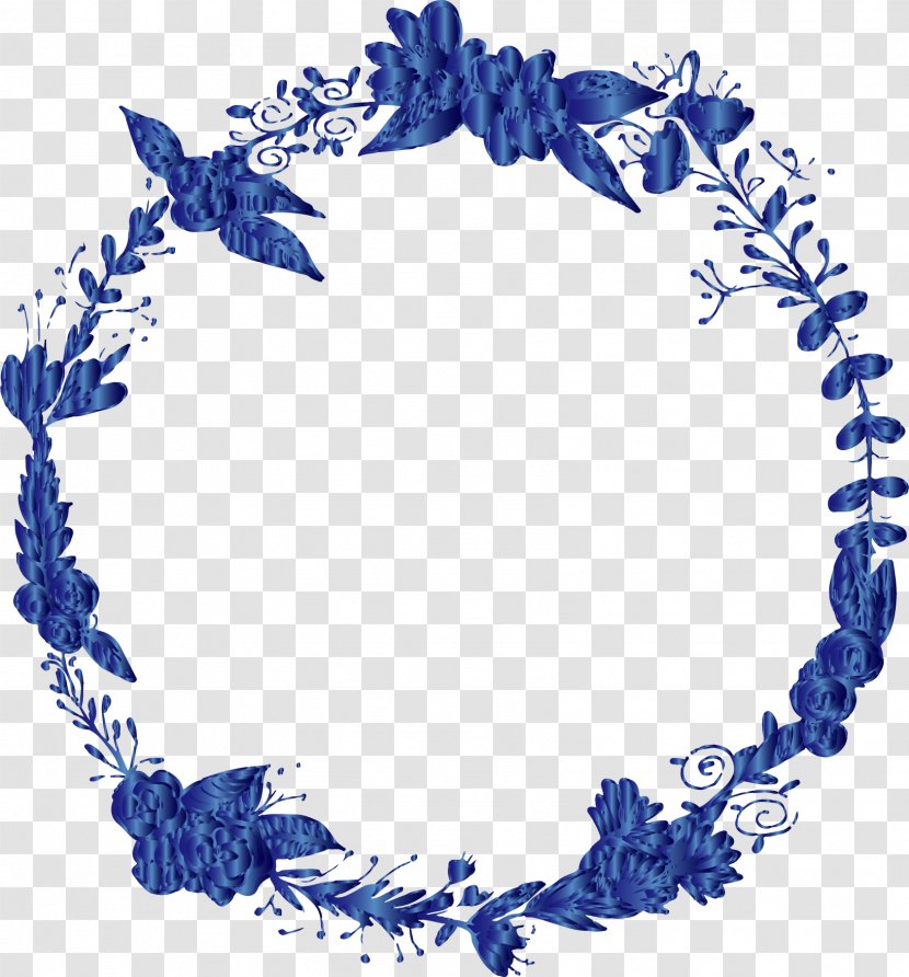 Blue Garland Sapphire - Exquisite Decorative Wreath Transparent PNG