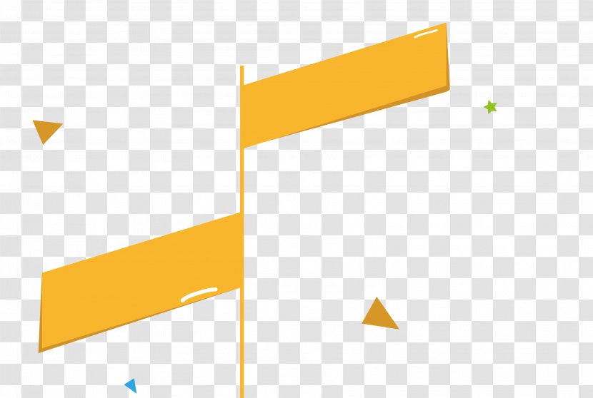 Triangle Cartoon Shape - Yellow - Signboard Transparent PNG