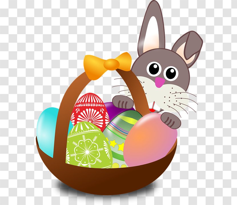 Easter Bunny Egg Hunt Basket Child - Rabbit Transparent PNG