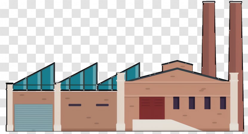 Warehouse Cartoon - Building - Factory Facade Transparent PNG