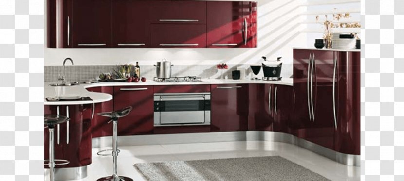 Kitchen Cabinet Cabinetry Furniture Burgundy - Interior Design - Modular Transparent PNG