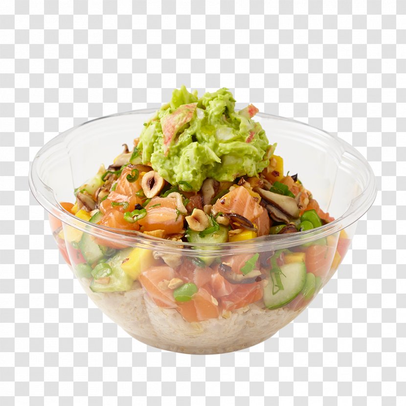 Poke Pizza Salad Dish Take-out - Recipe - SALMON Transparent PNG