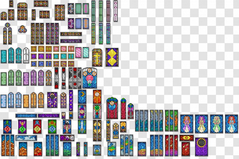 RPG Maker MV Window 2003 Stained Glass Tile-based Video Game Transparent PNG